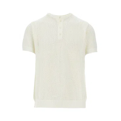 Marsēm Penworked Knit T-shirt With Henley Collar In Multi