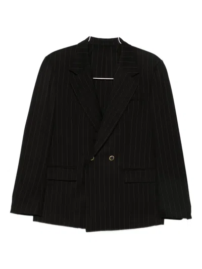 Marsēm Pinstripe Double-breasted Blazer In Black
