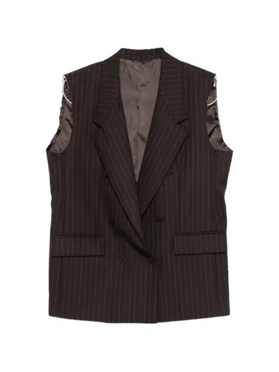 Marsēm Pinstripe Double-breasted Gilet In Multi