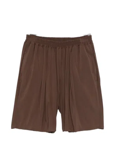 Marsēm Pleated Elasticated-waist Shorts In Brown