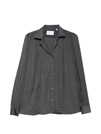 Marsēm Pleated Puff-sleeve Blouse In Gray