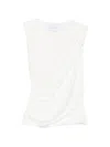 Marsēm Ruched Draped Top In White