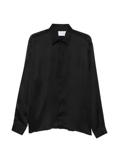 Marsēm Satin-finish Long-sleeve Shirt In Black