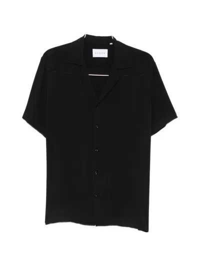 Marsēm Short-sleeve Camp-collar Shirt In Black