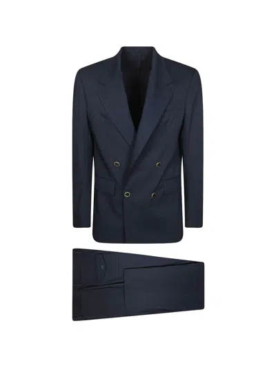 Marsēm Slim-fit Double-breasted Suit In Blue