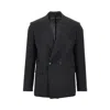 Marsēm Stretch Wool-blend Double-breasted Jacket In Black