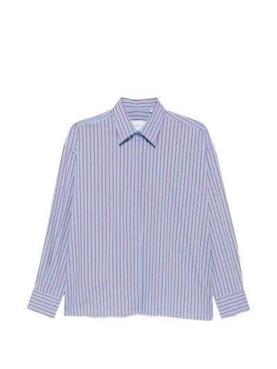 Marsēm Vertical-stripe Long-sleeve Shirt In Blue