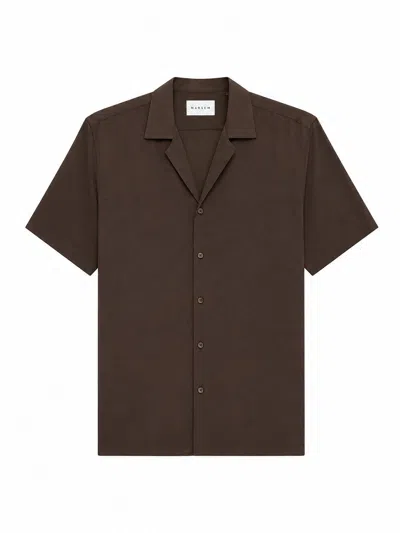 Marsēm Short-sleeved Camp-collar Shirt In Brown
