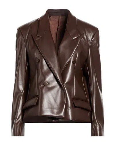 Marsēm Woman Blazer Brown Size 2 Polyurethane