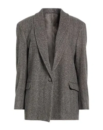 Marsēm Woman Blazer Grey Size 4 Wool, Polyamide In Gray