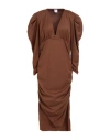 Marsēm Woman Midi Dress Brown Size L Polyester, Elastane In Brown