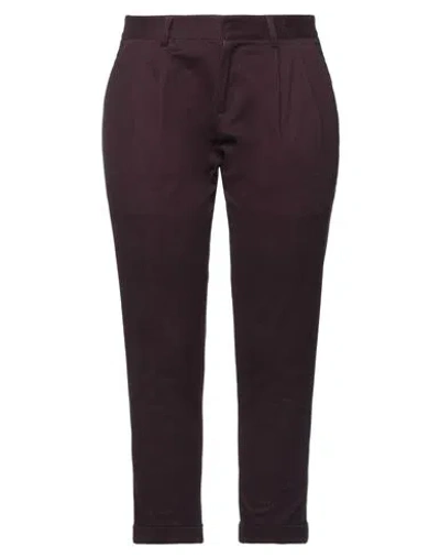 Marsēm Woman Pants Plum Size 10 Cotton, Elastane In Purple