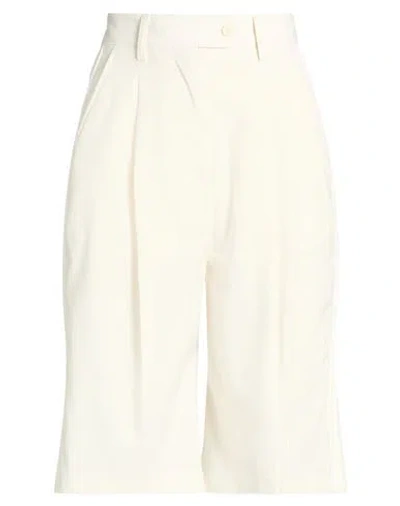 Marsēm Woman Shorts & Bermuda Shorts Cream Size 10 Polyester, Viscose, Elastane In Neutral