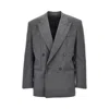Marsēm Wool-blend Double-breasted Jacket In Gray