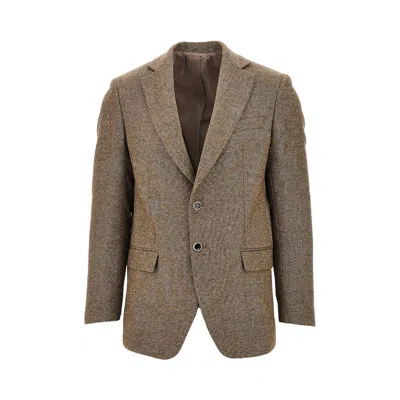 Marsēm Wool-blend Single-breasted Jacket In Brown