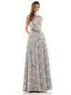Marsoni 1213 Long Sleeveless Formal Evening Dress In Gray