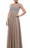 Marsoni By Colors Beaded Bodice A-line In Mauve In Multi