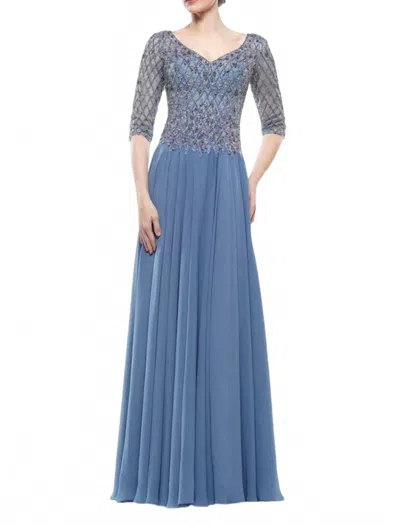 Marsoni By Colors Beaded Gown In Blue