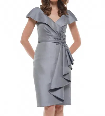 Marsoni By Colors Double Faced Satin Formal Dress In Wedgewood In Gold