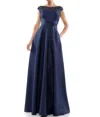 Marsoni By Colors Satin Gown In Navy In Blue