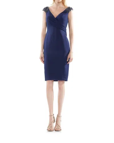 Marsoni By Colors Short Evening Dress In Navy In Blue