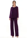 Marsoni Formal Long Jacket Chiffon Pant Suit 304 In Purple
