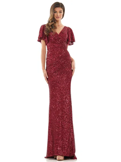Marsoni Long Formal Mother Of The Bride Dress M318 In Burgundy