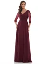 Marsoni Long Long Sleeve Mother Of Bride Dress 237 In Burgundy