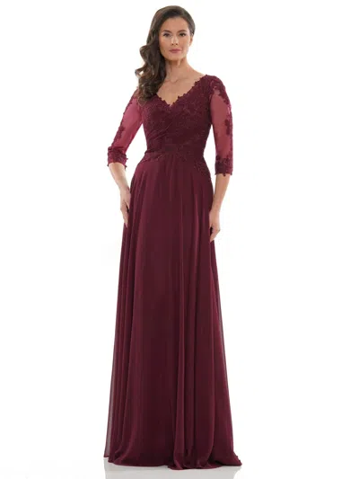 Marsoni Long Long Sleeve Mother Of Bride Dress 237 In Burgundy