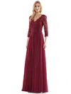 Marsoni Long Mother Of The Bride Lace Dress 225 In Burgundy