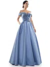 Marsoni Long Off Shoulder Ball Gown 1008 In Blue