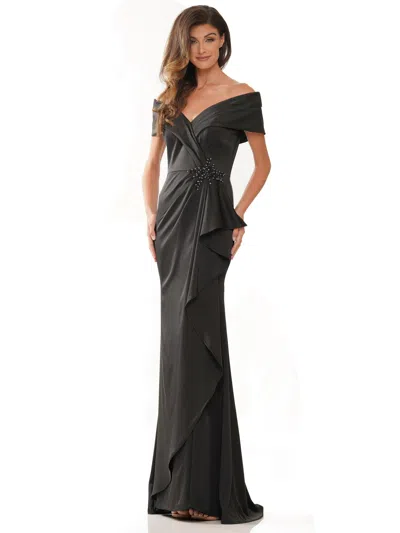 Marsoni Long Off Shoulder Formal Dress 1180 In Black