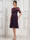 Marsoni M286s Short Formal Sequin Knee Length Dress In Purple