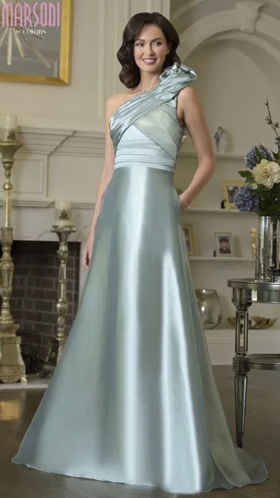Marsoni M331 Long Formal A Line Evening Dress In Green