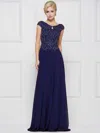 Marsoni Mother Of The Bride Long Chiffon Dress 173 In Blue