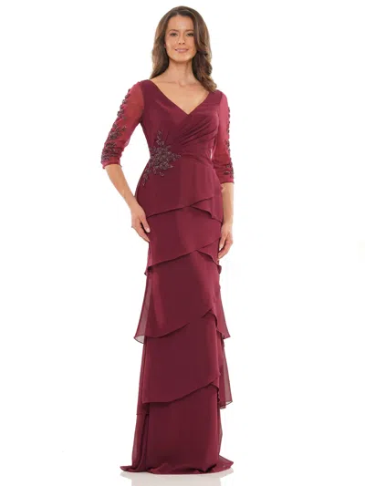 Marsoni Mother Of The Bride Long Dress 1168 In Burgundy