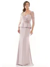 Marsoni Mother Of The Bride Long Peplum Dress 1037 In Pink