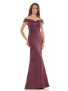 Marsoni Mother Of The Bride Long Satin Dress 1003 In Burgundy