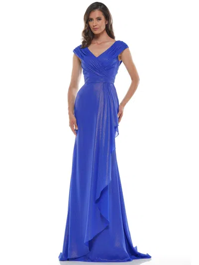 Marsoni Mother Of The Bride Ruffle Long Dress 1073 In Blue