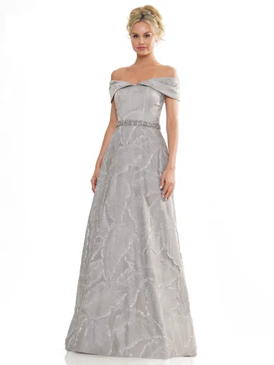 Marsoni Mv1265 Mother Of The Bride V Neck Cap Sleeve A Line Dress In Gray