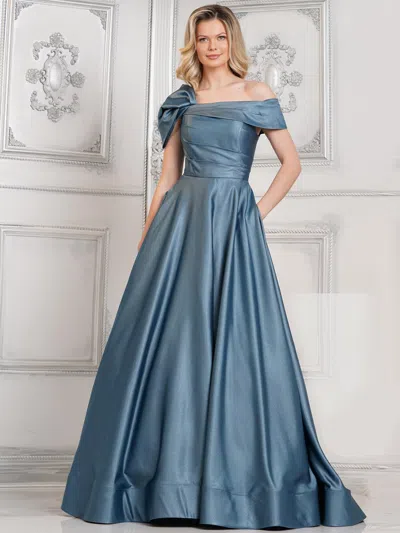 Marsoni Mv1288 Long Formal Prom A Line Dress In Blue
