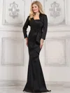 Marsoni Mv1294 Long Beaded Formal Jacket Dress In Black