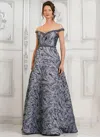 Marsoni Mv1299 Beaded Formal Prom Long A Line Dress In Blue