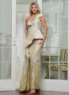 Marsoni Mv1300 Long Fitted Formal Evening Dress In Gold