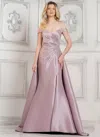 Marsoni Mv1310 Long Beaded Formal Overskirt Prom Dress In Pink