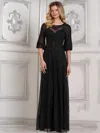Marsoni Mv1323  Beaded Mother Of The Bride Long Dress In Black
