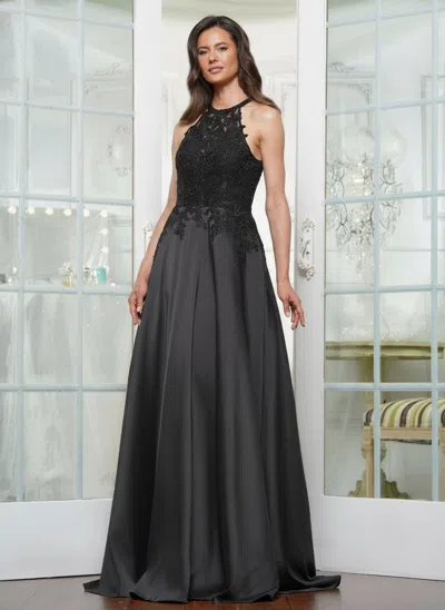 Marsoni Mv1329 Long Formal A Line Evening Dresses In Black