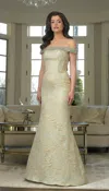 Marsoni Mv1346 Long Fitted Formal Dress In Green