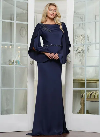 Marsoni Mv1348 Long Formal Mother Of The Bride Dress In Blue