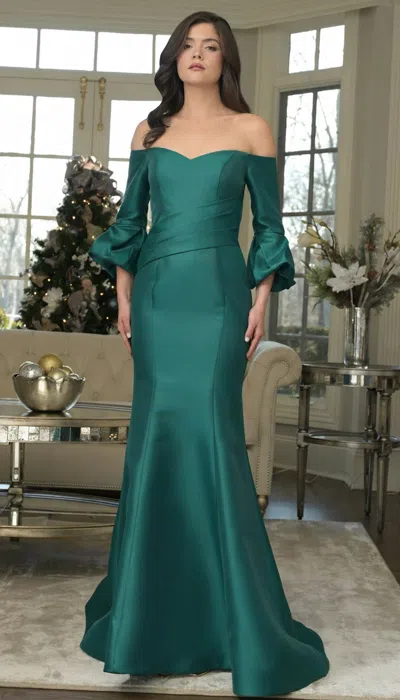 Marsoni Mv1355 Long Formal Evening Mermaid Dress In Green
